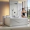 Empava EMPV-71JT618L ‎71"L x 47"W x 24.4"H 2-Person Heated Soaking 16 Jets Whirlpool Bathtub