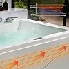 Empava EMPV-71JT618L ‎71"L x 47"W x 24.4"H 2-Person Heated Soaking 16 Jets Whirlpool Bathtub