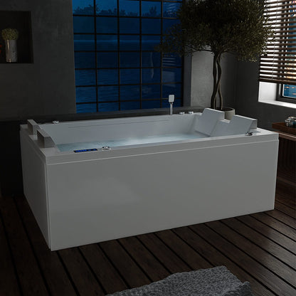 Empava 71" Rectangular 2-Person Whirlpool Air Combo Tub | 64 Jets | EMPV-71JT801
