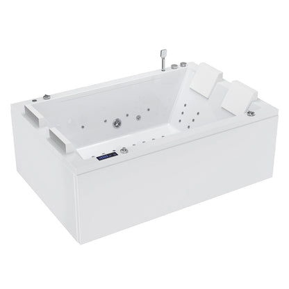 Empava 71" Rectangular 2-Person Whirlpool Air Combo Tub | 64 Jets | EMPV-71JT801
