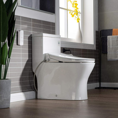 WOODBRIDGE T-0044 | One-Piece Smart Bidet Toilet | with Dual Flush, Heated Seat & Warm Air Dryer, White