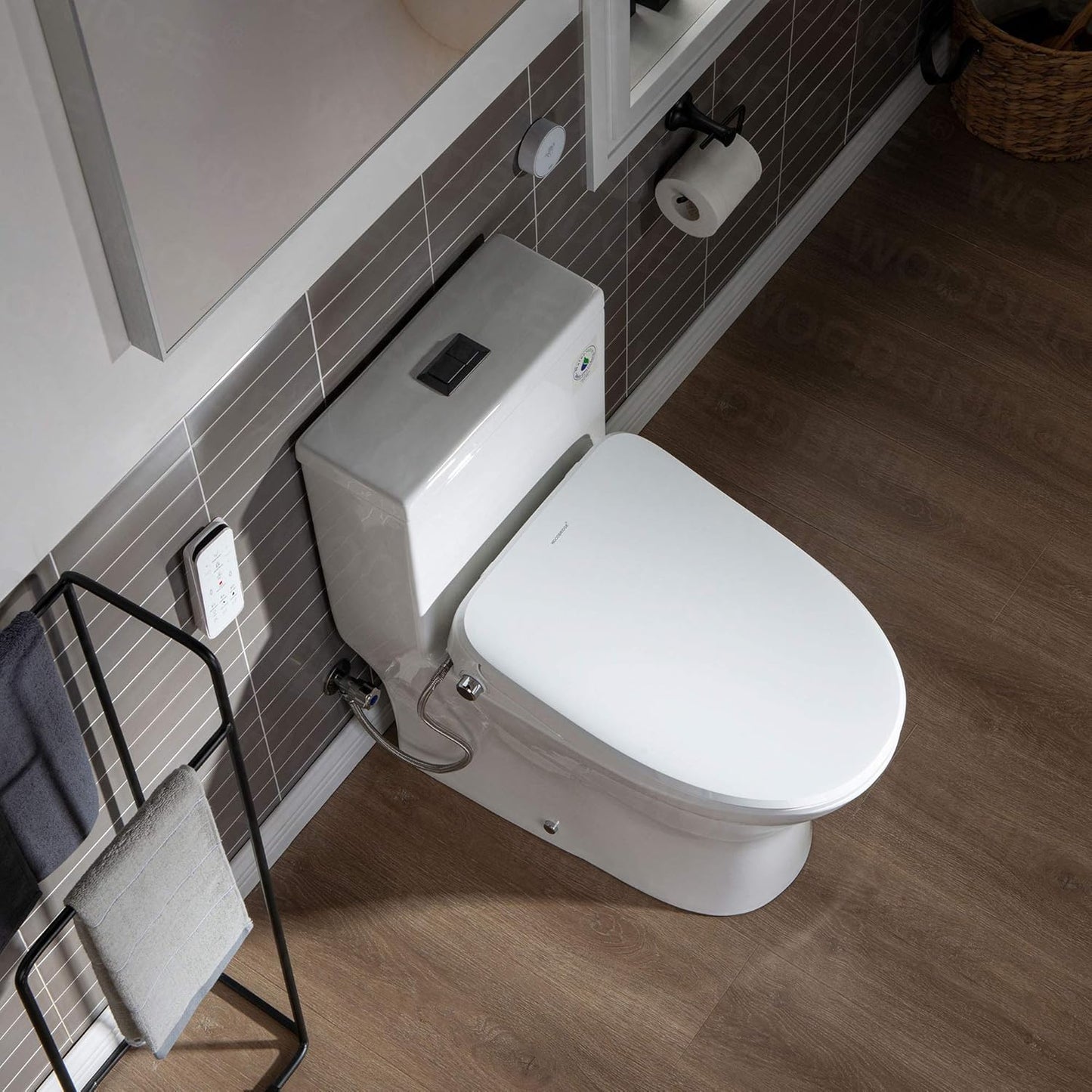 WOODBRIDGE T-0044 | One-Piece Smart Bidet Toilet | with Dual Flush, Heated Seat & Warm Air Dryer, White
