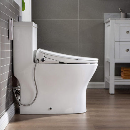WOODBRIDGE T-0044 | One-Piece Smart Bidet Toilet | with Dual Flush, Heated Seat & Warm Air Dryer, White