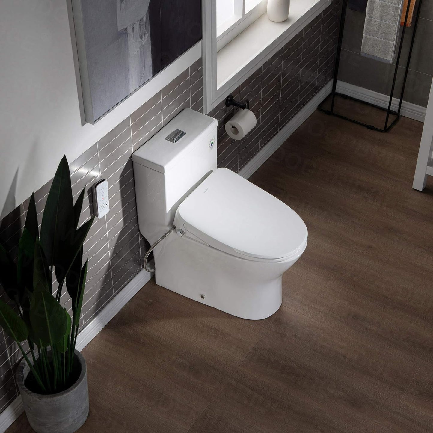 WOODBRIDGE T-0044 | One-Piece Smart Bidet Toilet | with Dual Flush, Heated Seat & Warm Air Dryer, White