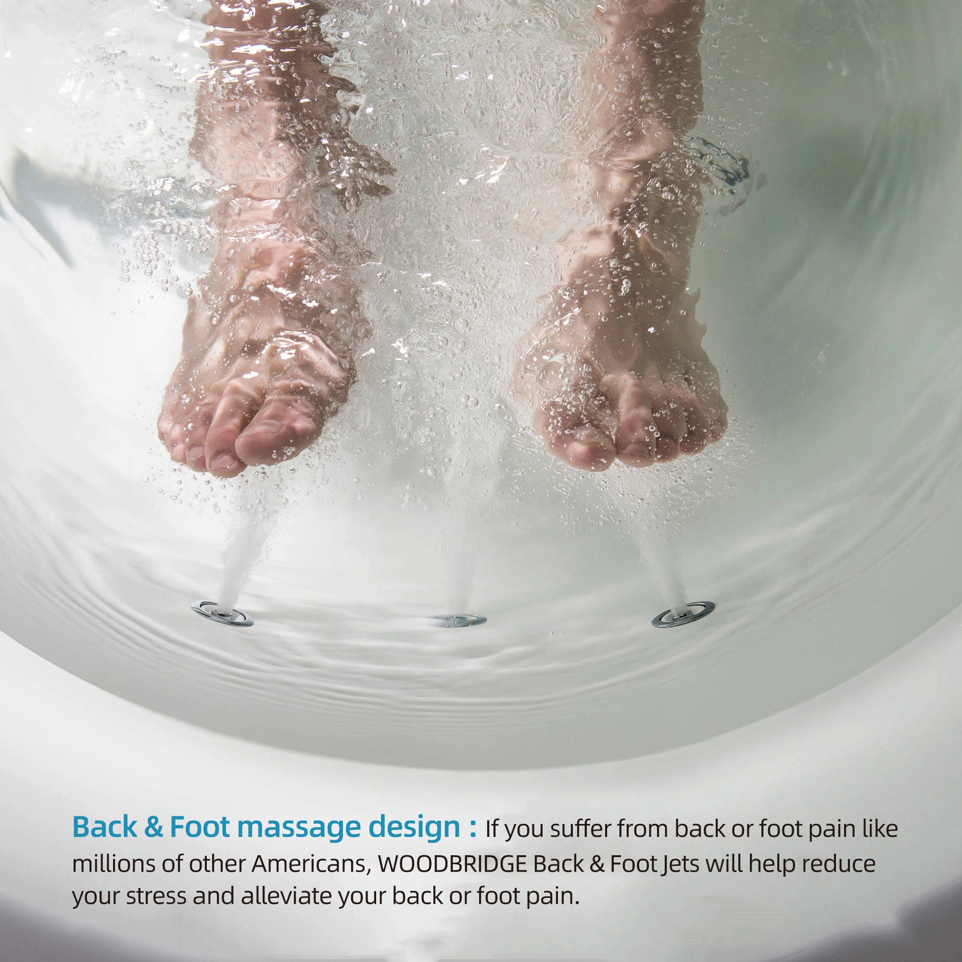 Close-up of Woodbridge BJ400 whirlpool jets showing dual hydrotherapy system for deep tissue massage in freestanding bathtub.jpg