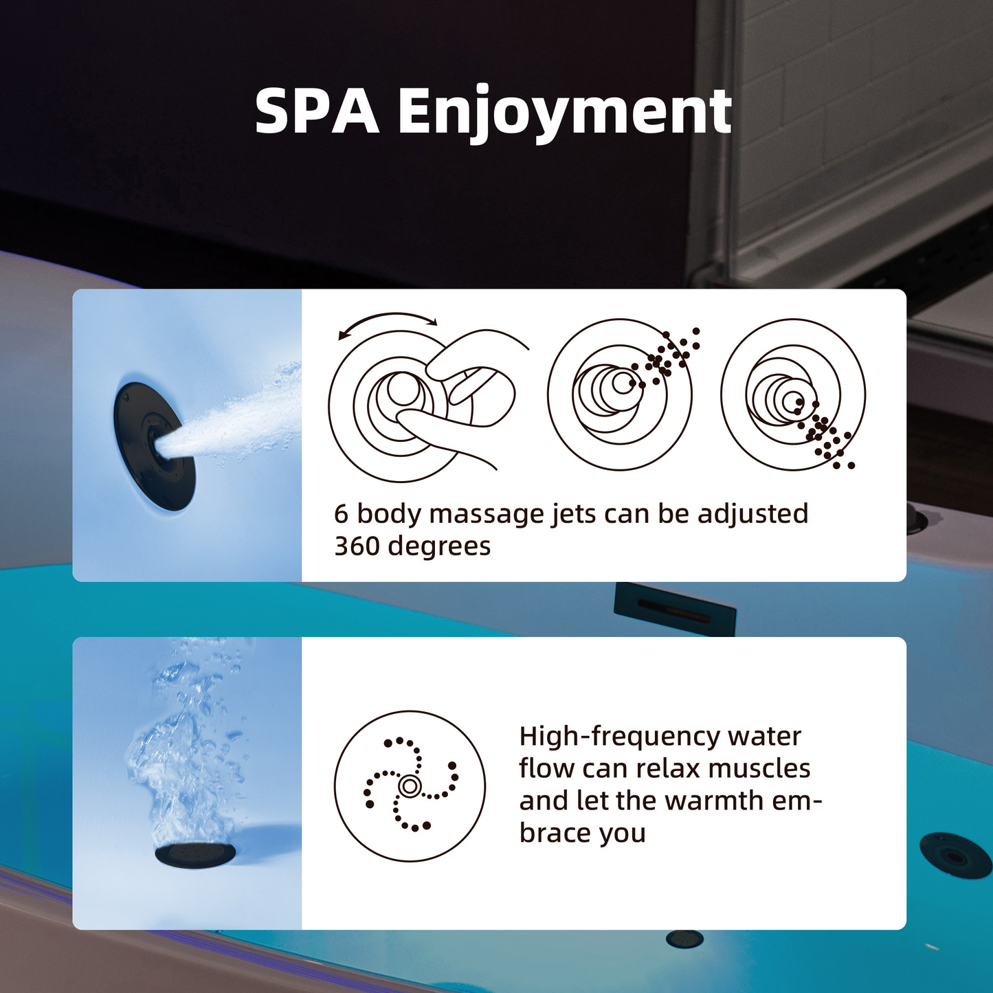 WOODBRIDGE BM400 72" x 35-3/8" Whirlpool Water Jetted and Air Bubble Freestanding Heated Soaking Combination Bathtub with LED Control Panel, Matte Black Finish Trim and Drain Kit