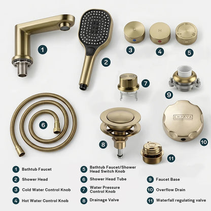 Bathtub Faucet Fixtures For Empava EMPV-71PRO02 Whirlpool Tubs