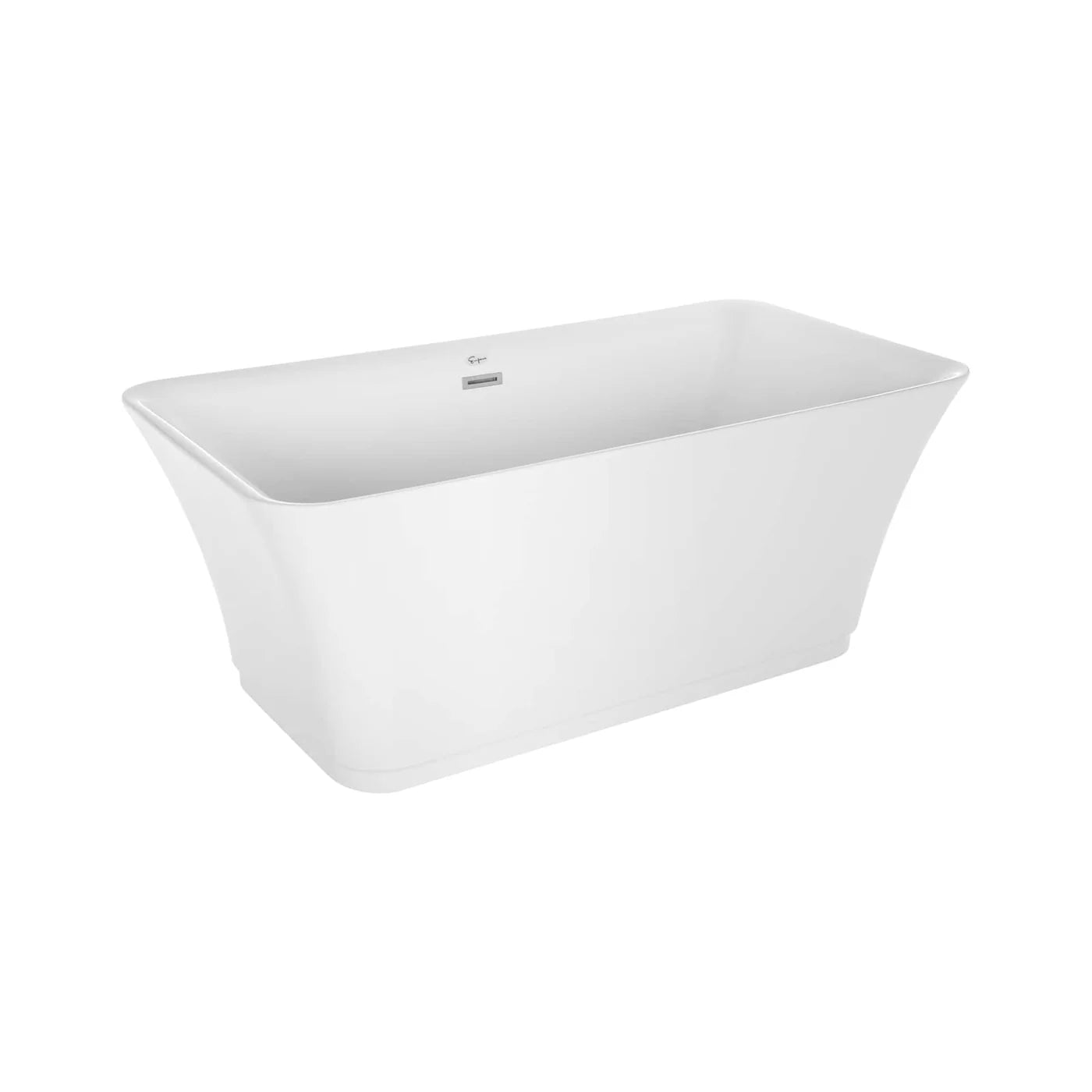 Empava 59" Freestanding Rectangular Soaking Bathtub witn Center Drain | EMPV-59FT1511