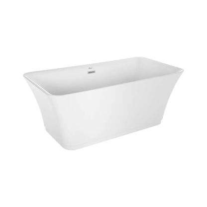 Empava 59" Freestanding Rectangular Soaking Bathtub witn Center Drain | EMPV-59FT1511