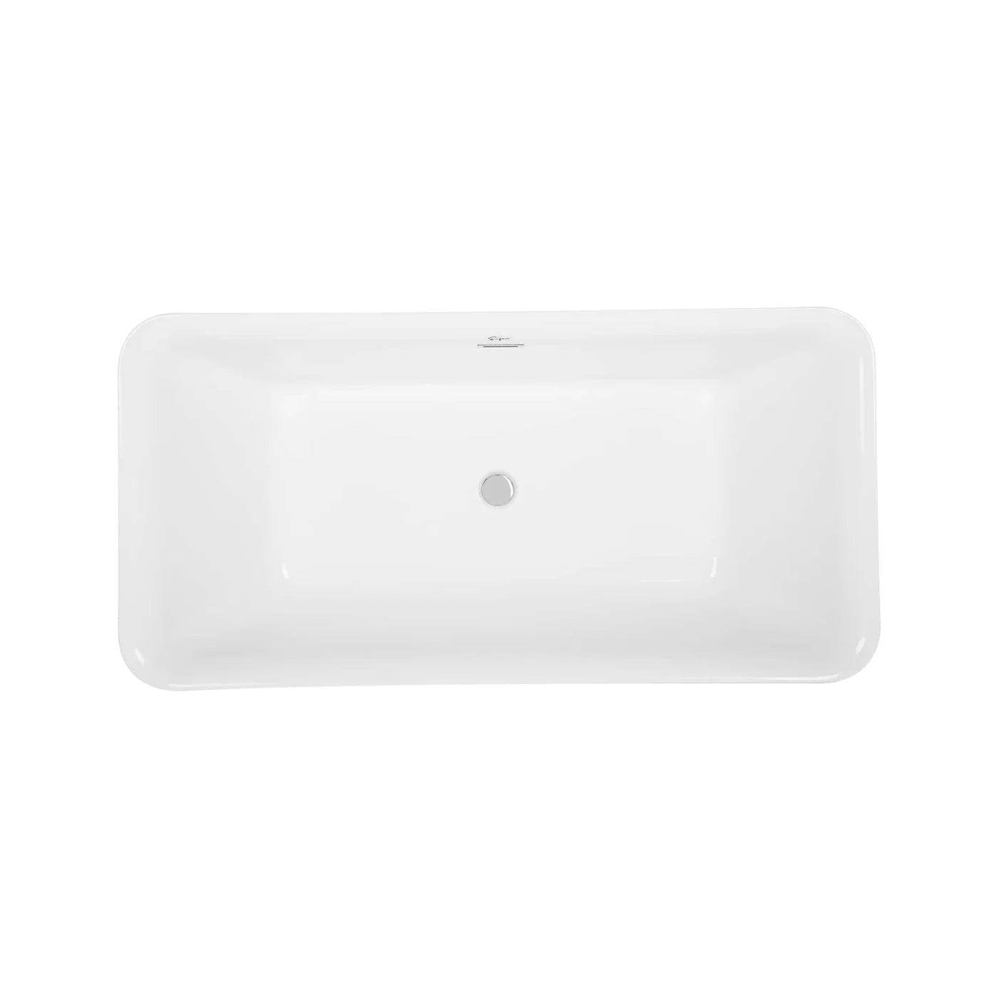 Empava 59" Freestanding Rectangular Soaking Bathtub witn Center Drain | EMPV-59FT1511