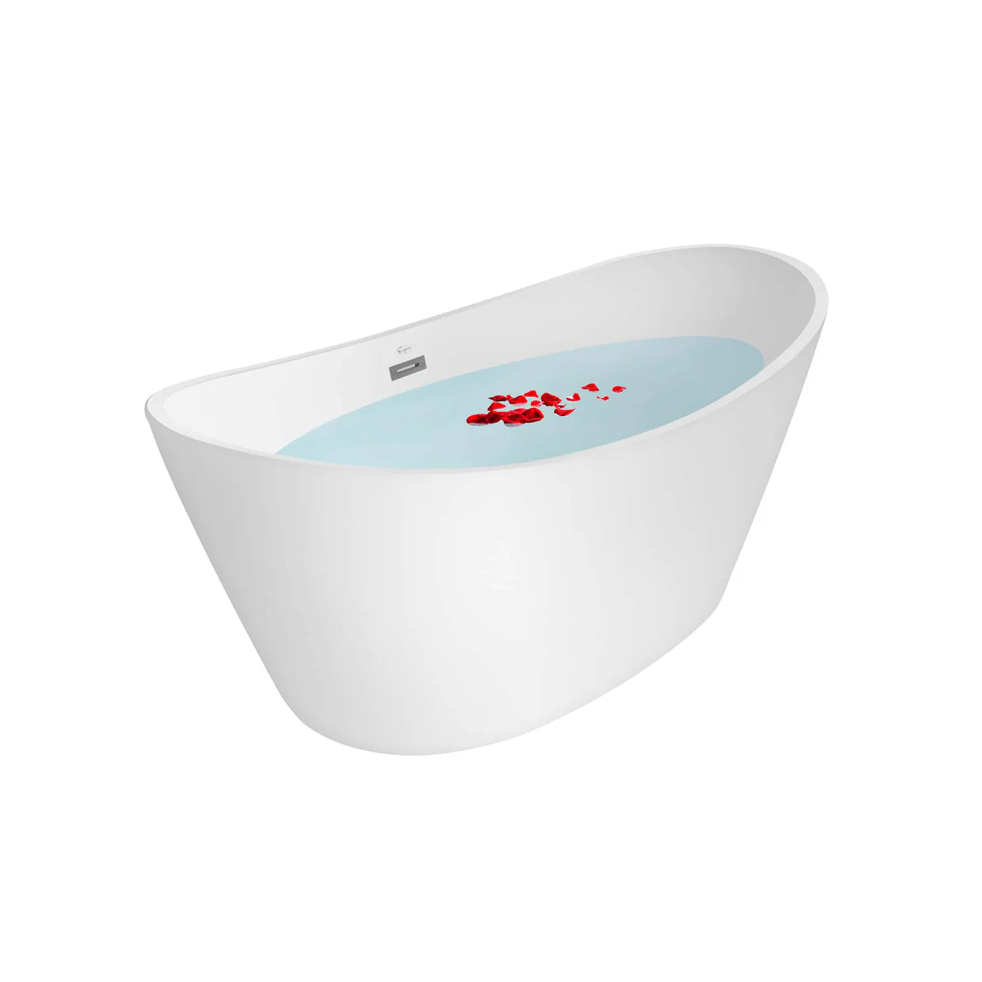 Empava EMPV-59FT1518 59" Acrylic Freestanding Deep Soaking Bathtub with Center Drain