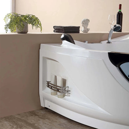 Empava 59" Corner Whirlpool Tub EMPV-59JT319LED | LED & Thermostatic Control