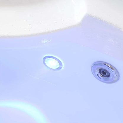 Empava 59" Corner Whirlpool Tub EMPV-59JT319LED | LED & Thermostatic Control
