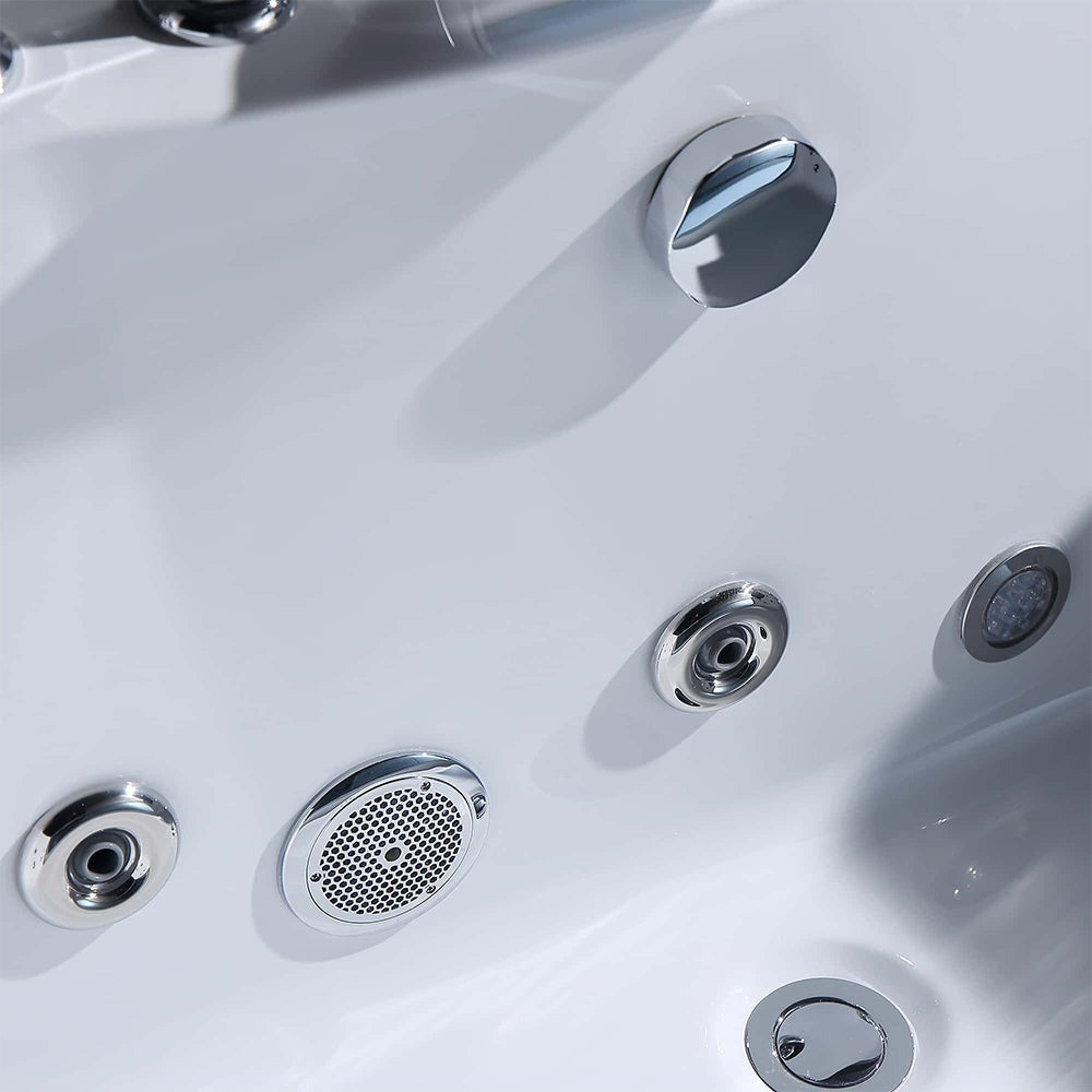 Empava 59" Modern Alcove Whirlpool Bathtub | 11 Jets | LED Chromatherapy | EMPV-59JT408LED