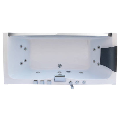 Empava 59" Modern Alcove Whirlpool Bathtub | 11 Jets | LED Chromatherapy | EMPV-59JT408LED