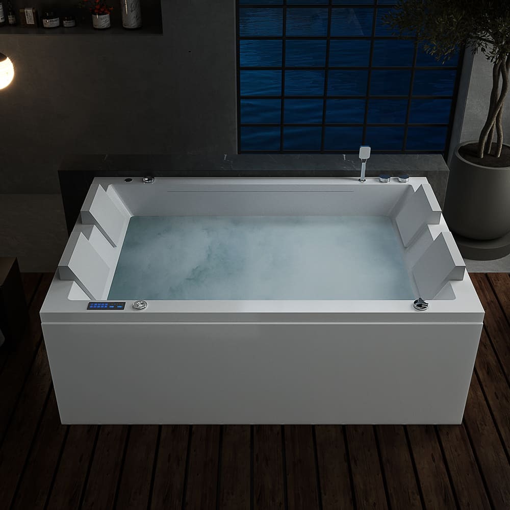 Empava 71" Rectangular 2-Person Whirlpool Air Combo Tub | 64 Jets | EMPV-71JT801