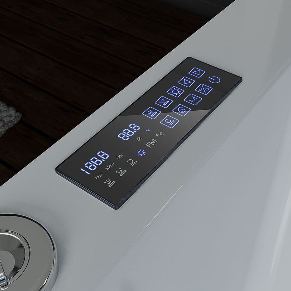 Empava 71" Rectangular 2-Person Whirlpool Air Combo Tub | 64 Jets | EMPV-71JT801