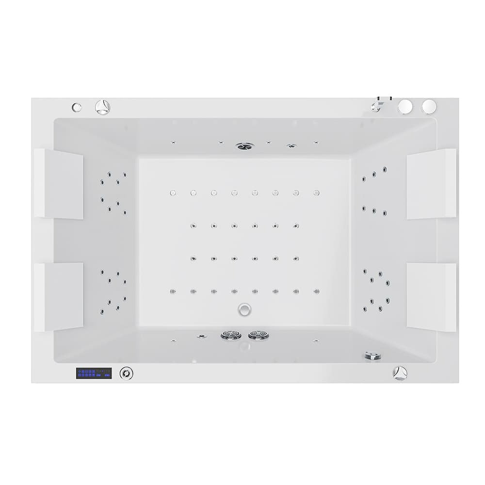 Empava 71" Rectangular 2-Person Whirlpool Air Combo Tub | 64 Jets | EMPV-71JT801