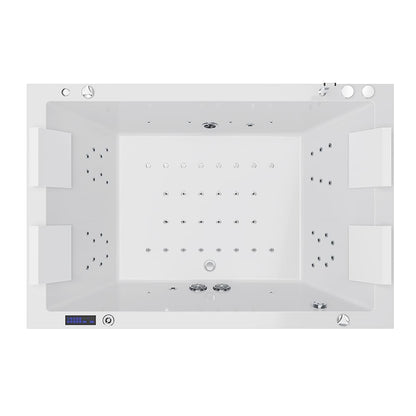Empava 71" Rectangular 2-Person Whirlpool Air Combo Tub | 64 Jets | EMPV-71JT801