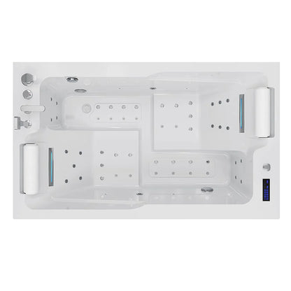 Empava Freestanding Whirlpool Bathtub Jetted Tub with LED Lights Inline Heater | EMPV-71JT802