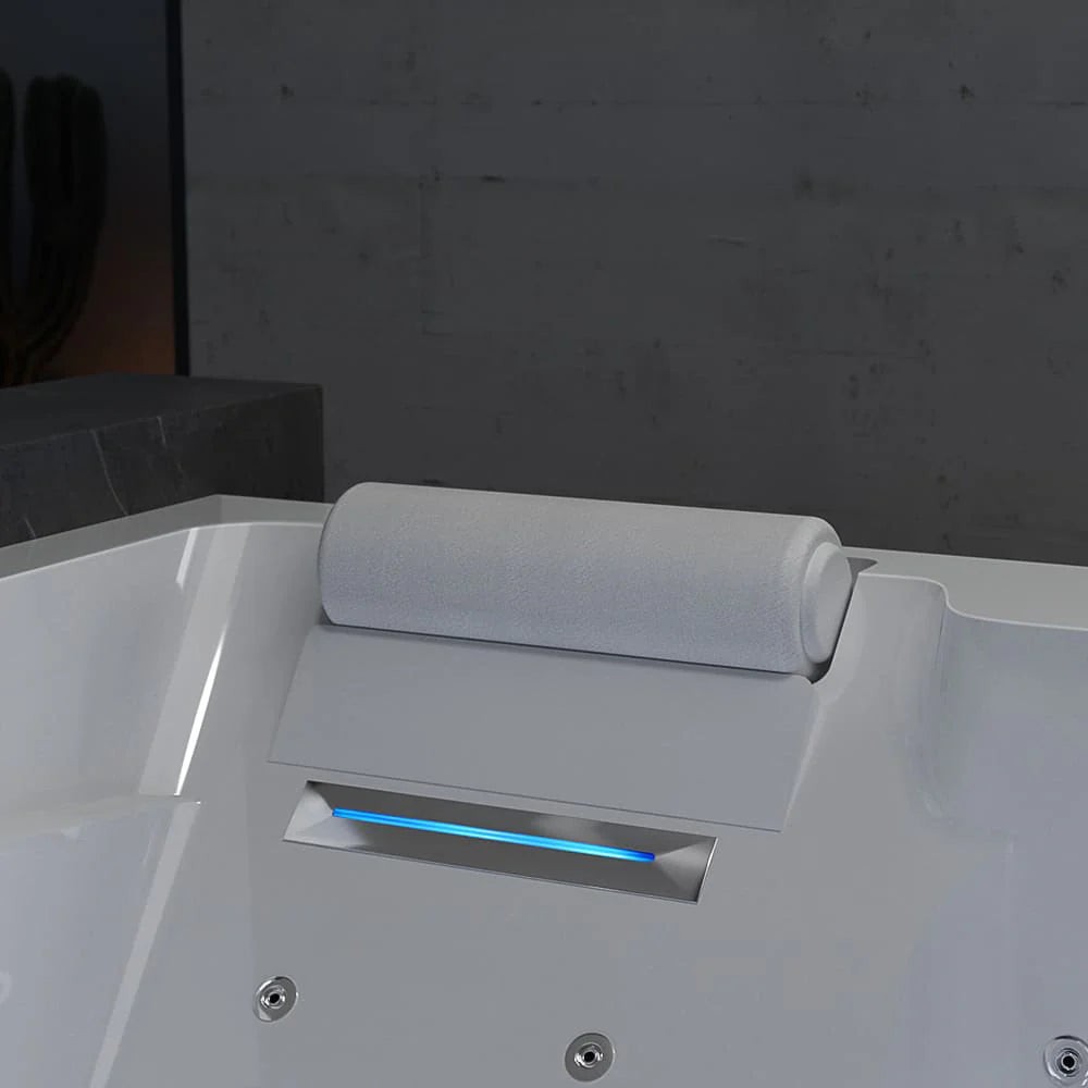 Empava Freestanding Whirlpool Bathtub Jetted Tub with LED Lights Inline Heater | EMPV-71JT802