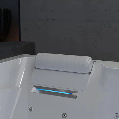Empava Freestanding Whirlpool Bathtub Jetted Tub with LED Lights Inline Heater | EMPV-71JT802