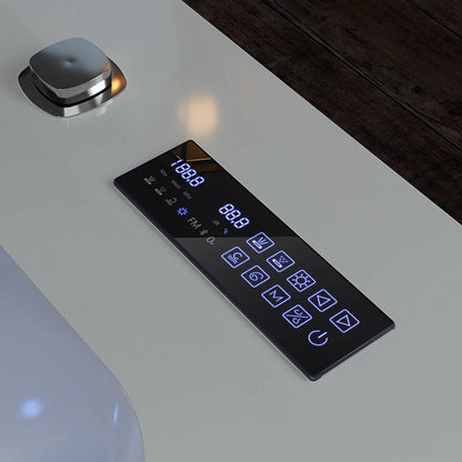 Empava Freestanding Whirlpool Bathtub Jetted Tub with LED Lights Inline Heater | EMPV-71JT802