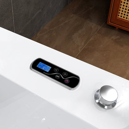 Empava 71" Freestanding Combo Massage Whirlpool Tub Clear Panels Heater I EMPV-71PRO01