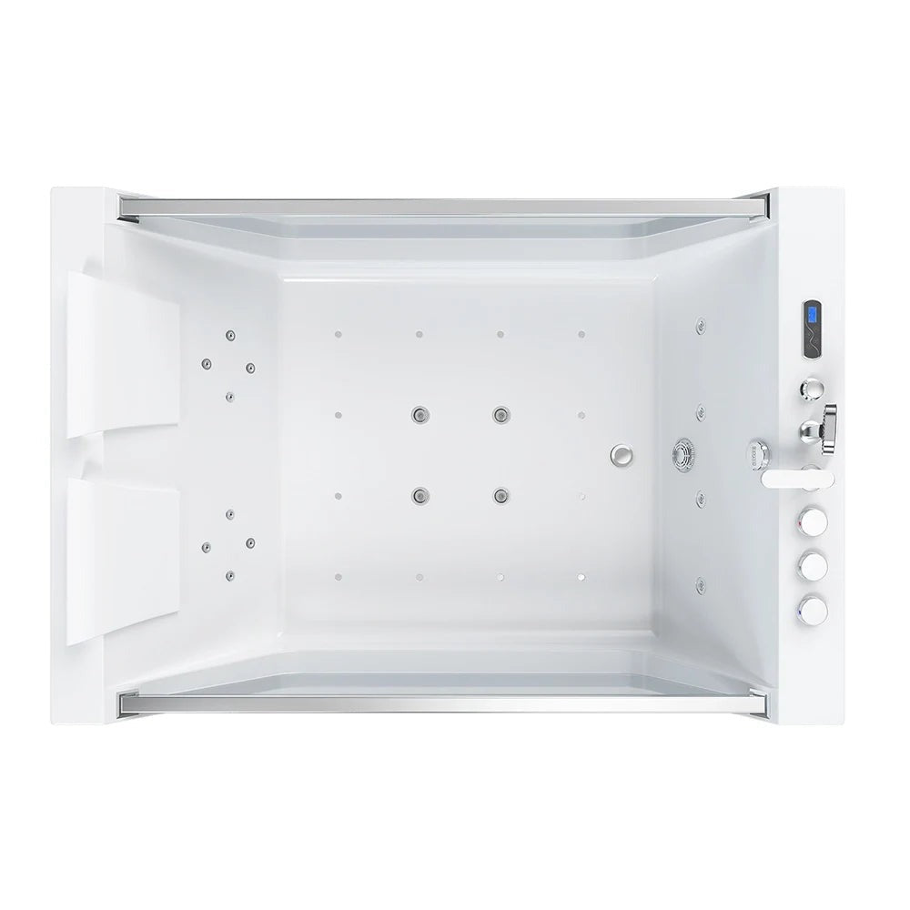 Empava 71" Freestanding Combo Massage Whirlpool Tub Clear Panels Heater I EMPV-71PRO01