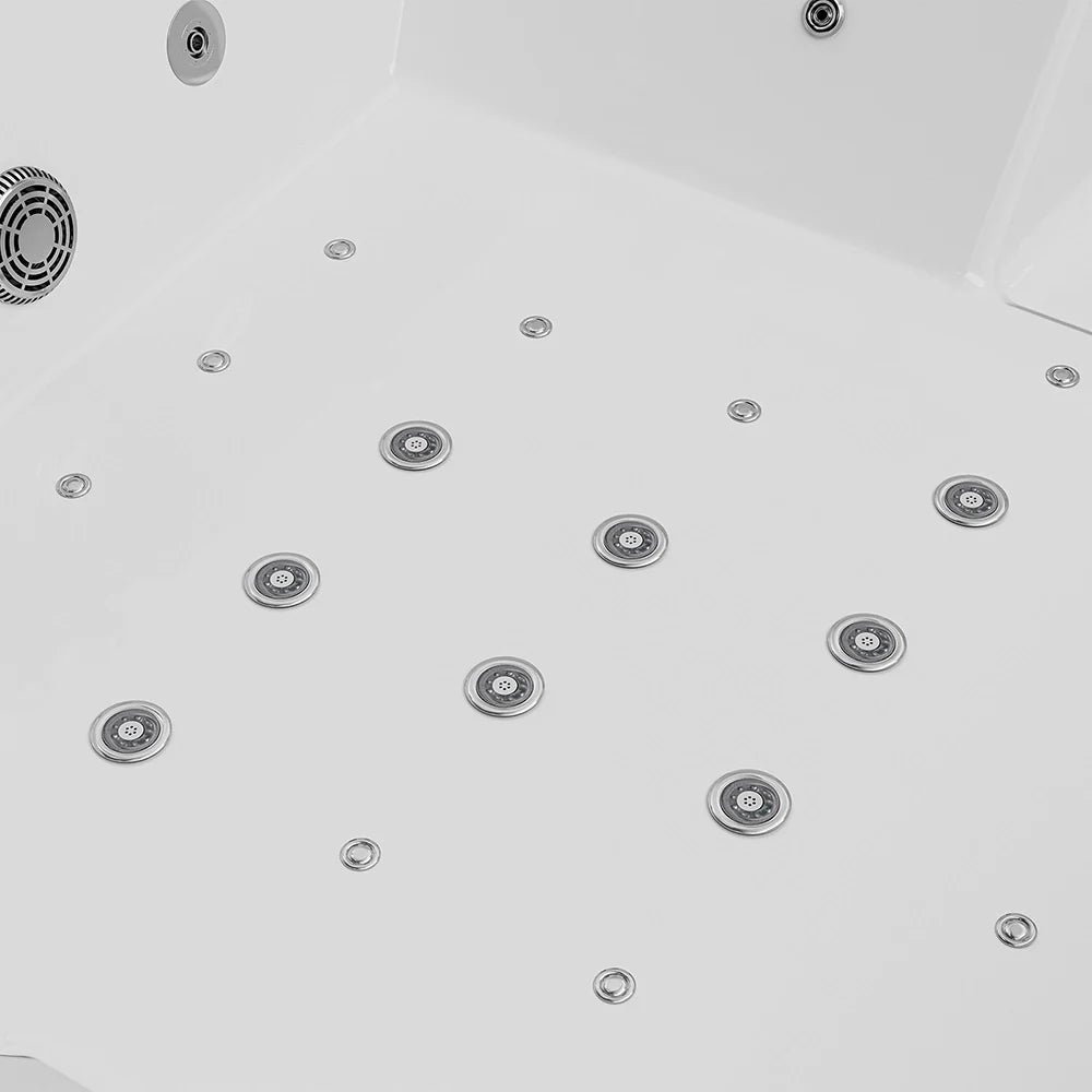 Empava 71” 2-Person Freestanding Whirlpool & Air Bathtub with Heater | EMPV-71PRO02
