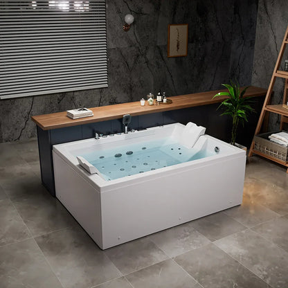 Empava 71” 2-Person Freestanding Whirlpool & Air Bathtub with Heater | EMPV-71PRO02