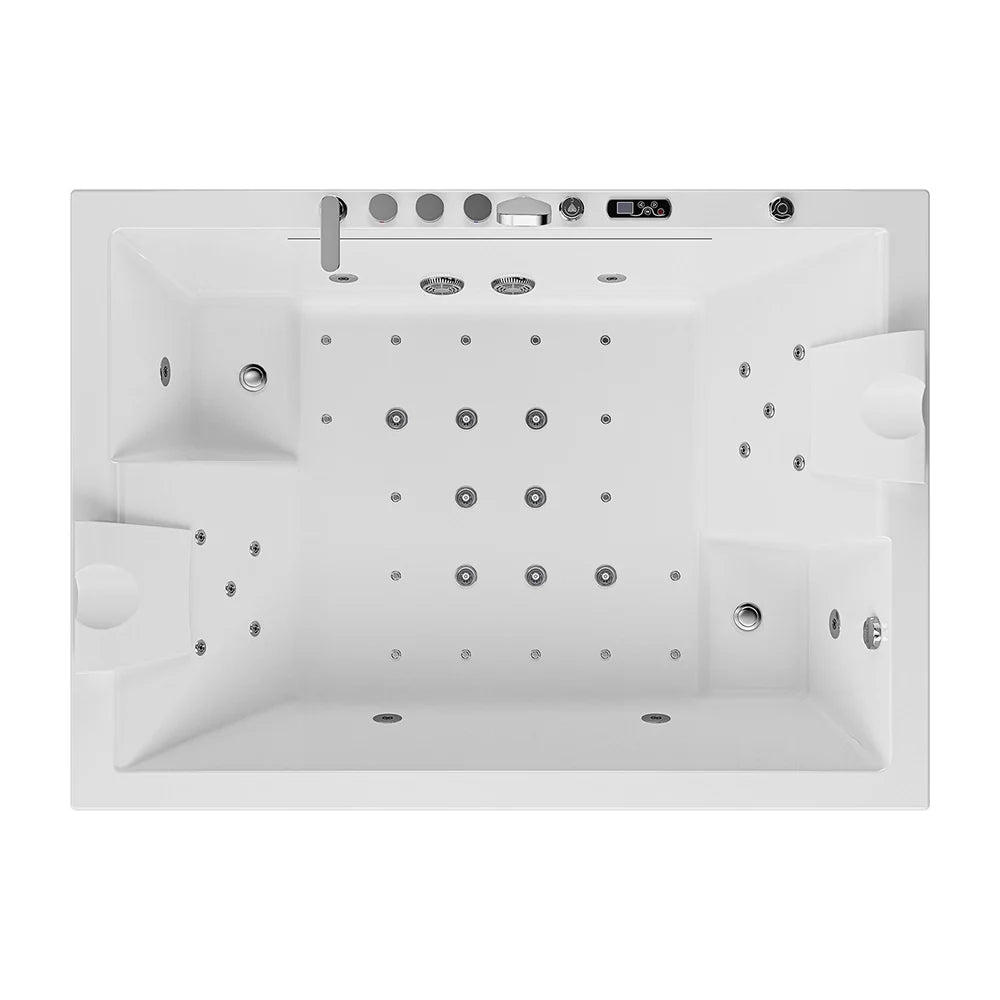 Empava 71” 2-Person Freestanding Whirlpool & Air Bathtub with Heater | EMPV-71PRO02