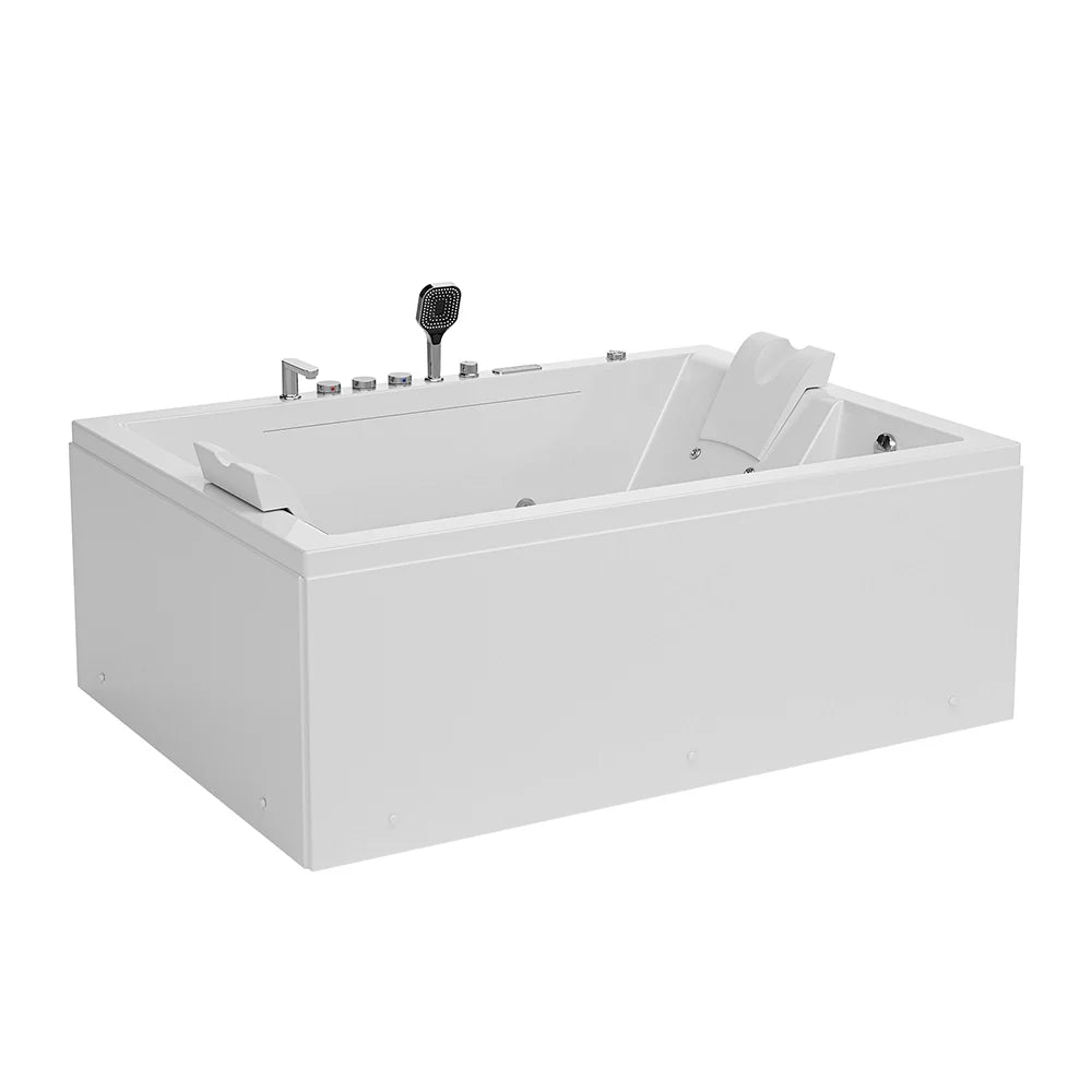 Empava 71” 2-Person Freestanding Whirlpool & Air Bathtub with Heater | EMPV-71PRO02