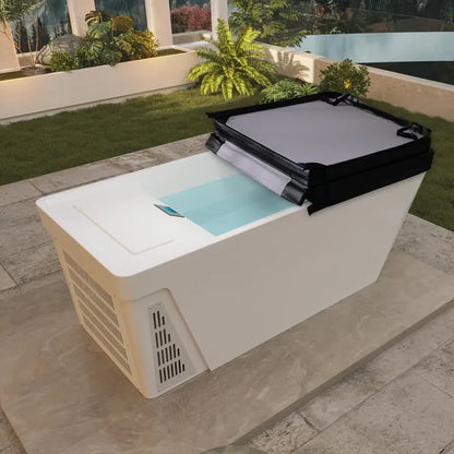 Empava EMPV-79CLF02 | 79-Inch White Acrylic Freestanding Cold Plunge Bathtub with Right Drain