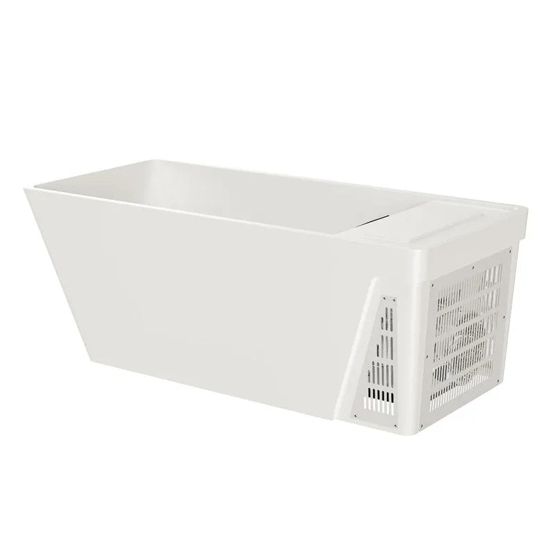Empava EMPV-79CLF02 | 79-Inch White Acrylic Freestanding Cold Plunge Bathtub with Right Drain