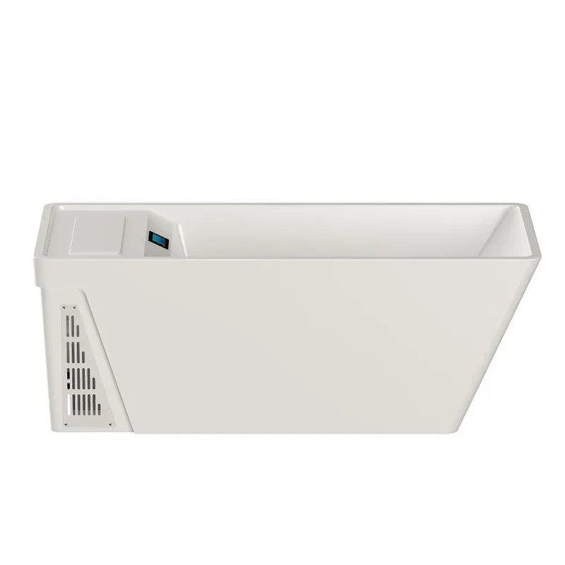 Empava EMPV-79CLF02 | 79-Inch White Acrylic Freestanding Cold Plunge Bathtub with Right Drain