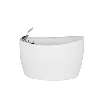 Empava 48JT011 - 48" Compact Japanese-Style Freestanding Air Massage Bathtub with Reversible Drain