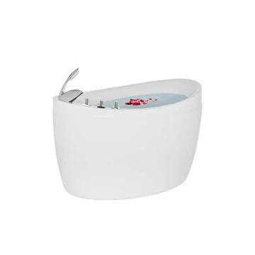 Empava 48JT011 - 48" Compact Japanese-Style Freestanding Air Massage Bathtub with Reversible Drain