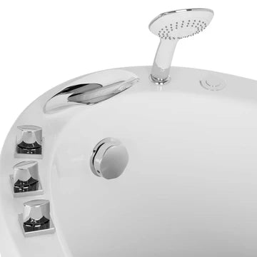 Empava 48JT011 - 48" Compact Japanese-Style Freestanding Air Massage Bathtub with Reversible Drain