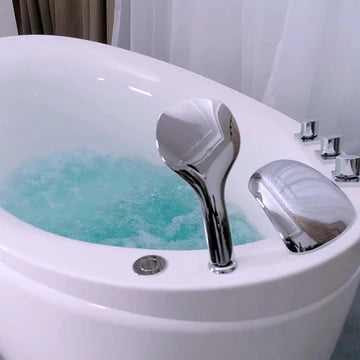 Empava 48JT011 - 48" Compact Japanese-Style Freestanding Air Massage Bathtub with Reversible Drain