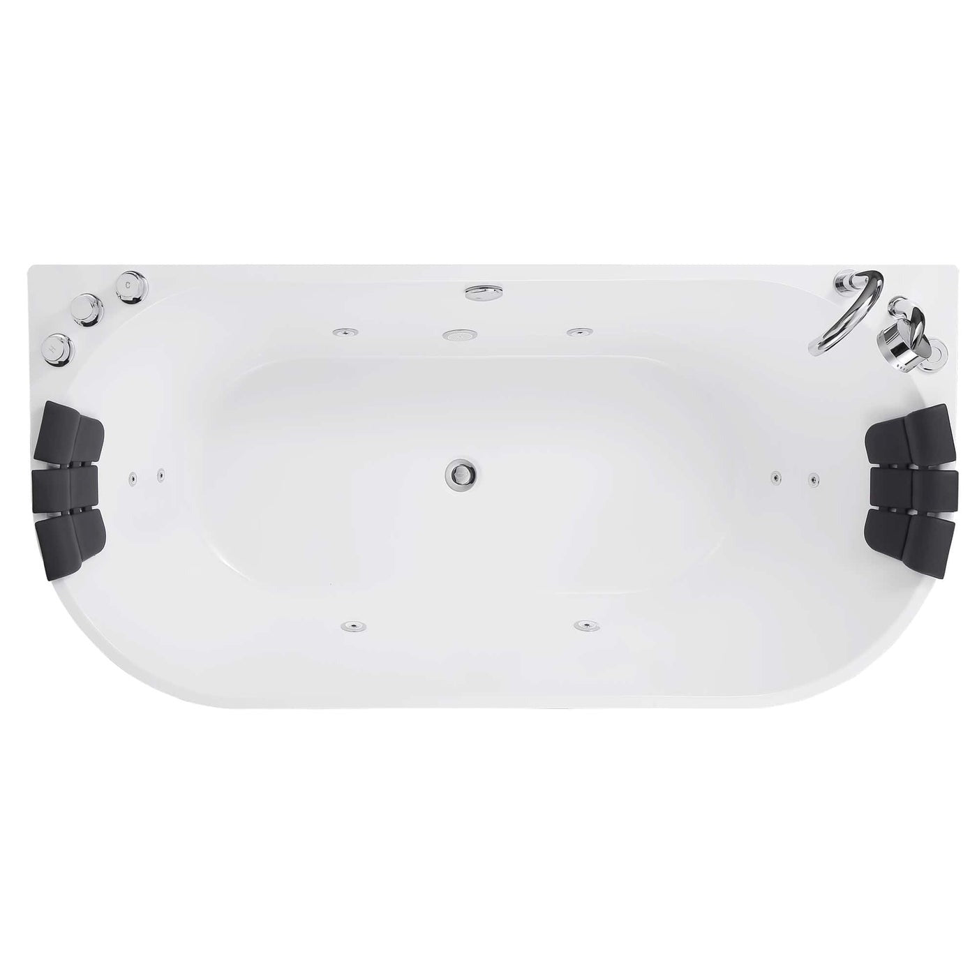 Empava 59" Freestanding Whirlpool Bathtub | 8 Hydro-Massage Jets | EMPV-59AIS06