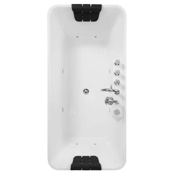Empava EMPV-59AIS15 - 59" Freestanding Rectangular Whirlpool Tub with Center Drain