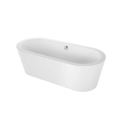 Empava 59" Freestanding Oval Soaking Bathtub with Center Drain | EMPV-59FT1505