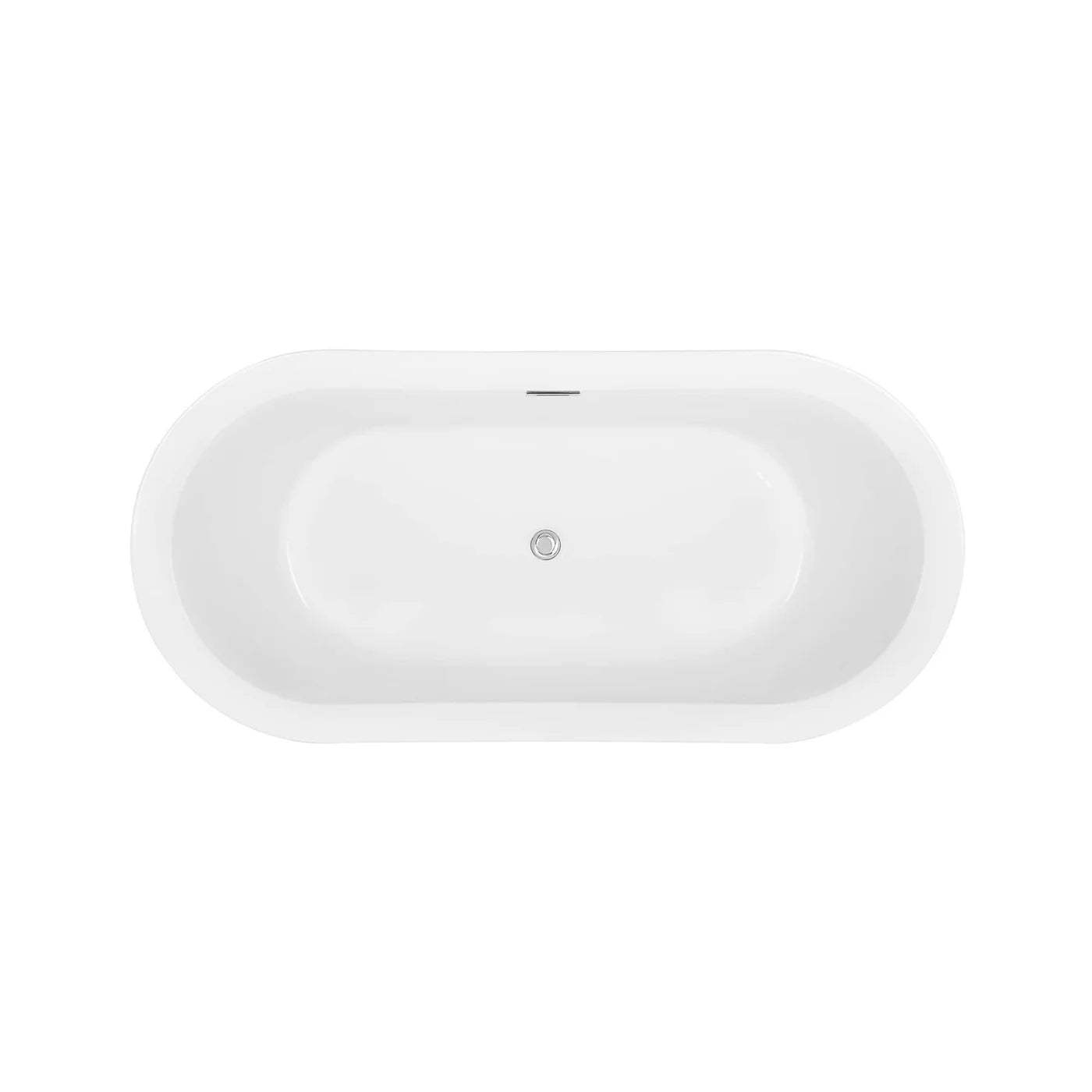 Empava 59" Freestanding Oval Soaking Bathtub with Center Drain | EMPV-59FT1505
