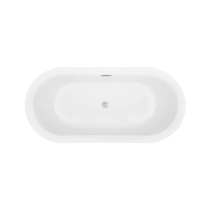 Empava 59" Freestanding Oval Soaking Bathtub with Center Drain | EMPV-59FT1505
