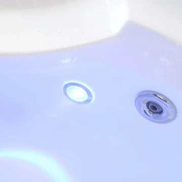 Empava 59JT319LED - 59" Corner Whirlpool Thermostatic LED Tub with Left Drain