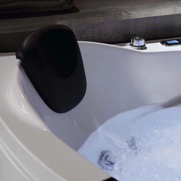 Empava 59JT319LED - 59" Corner Whirlpool Thermostatic LED Tub with Left Drain