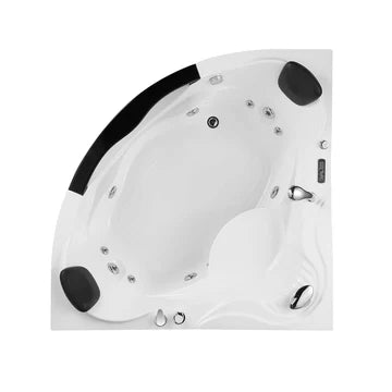 Empava 59JT319LED - 59" Corner Whirlpool Thermostatic LED Tub with Left Drain