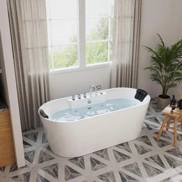 Empava 67AIS01 - 67" Freestanding Whirlpool Bathtub with Center Drain
