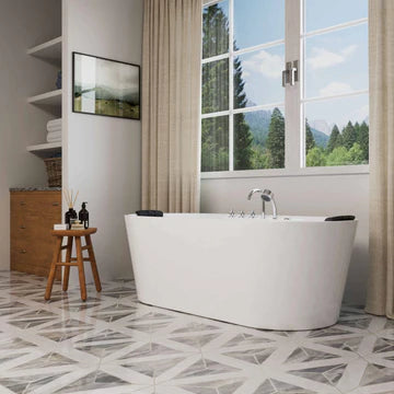 Empava 67AIS01 - 67" Freestanding Whirlpool Bathtub with Center Drain